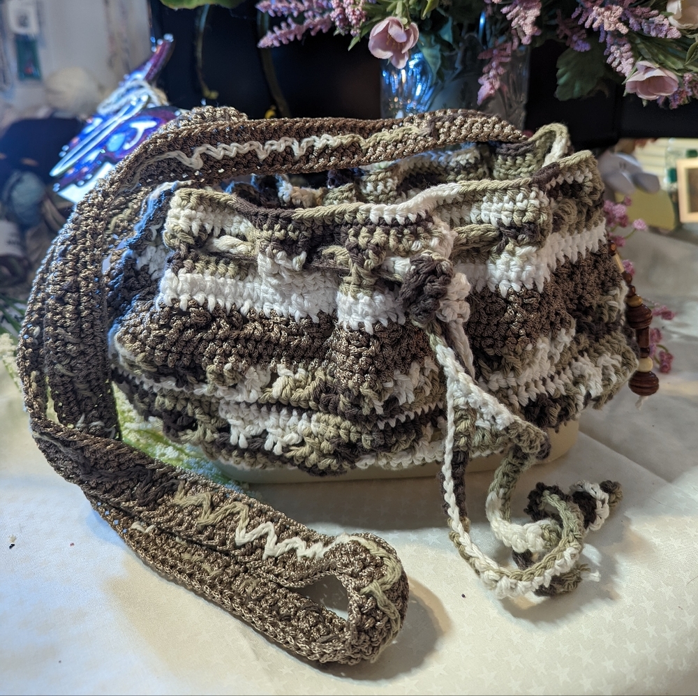 Hand crochet boho bag